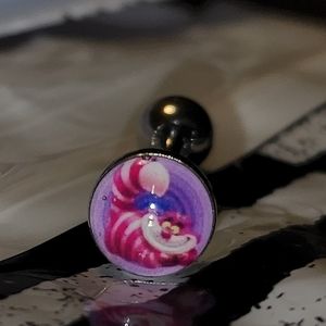 14g alice in wonderland cheshire cat tongue ring